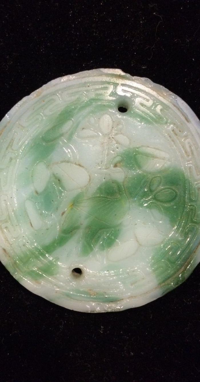 清 老琉璃仿翡翠 佩