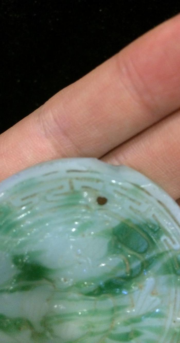 清 老琉璃仿翡翠 佩