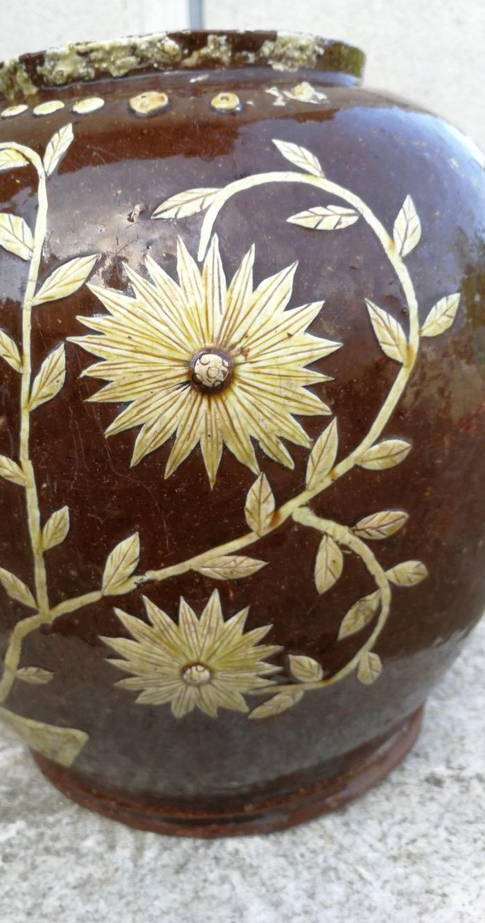 老精美堆花陶罐