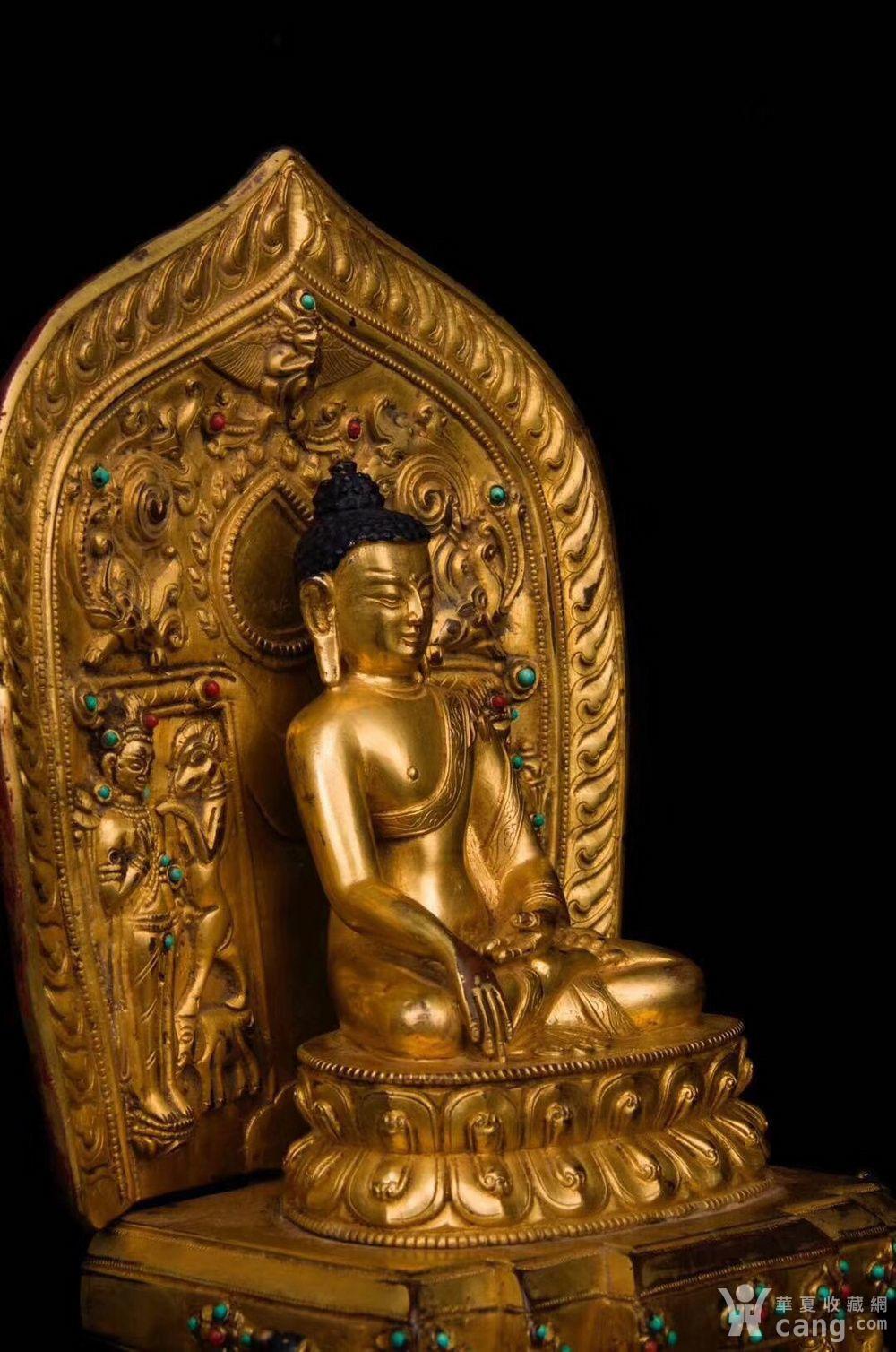 明代 大明永乐年施 铜鎏金释迦牟尼佛坐像