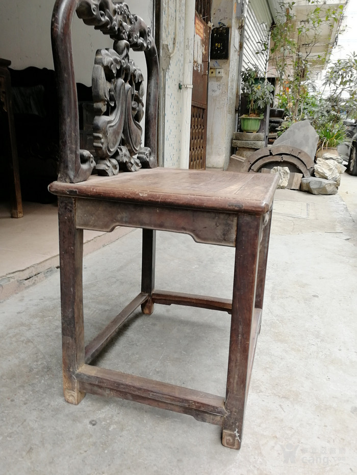 清代老红木酸枝 靠背椅一把 明清古董木艺旧家具
