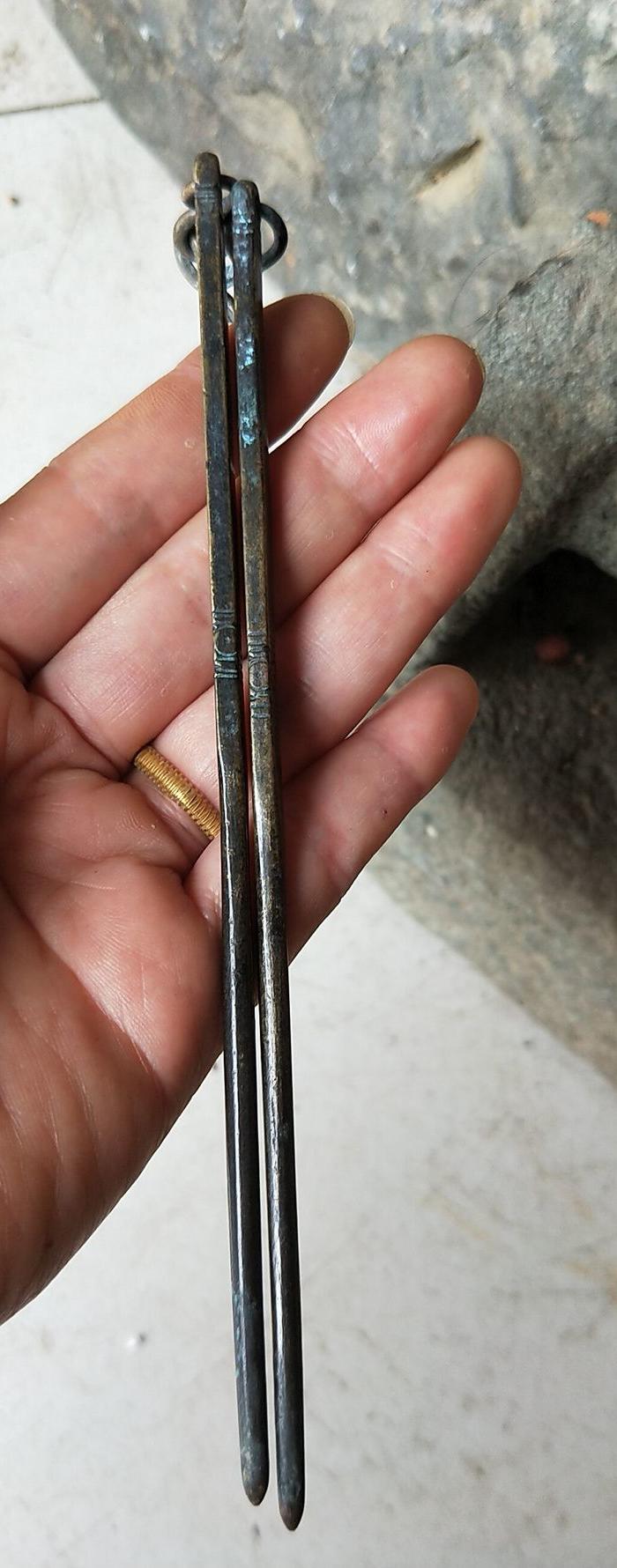 清代铜筷子一双