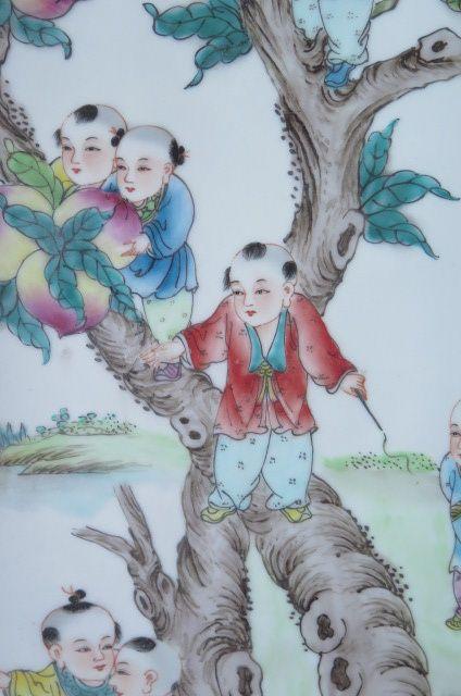 王琦九子蟠桃 瓷板画