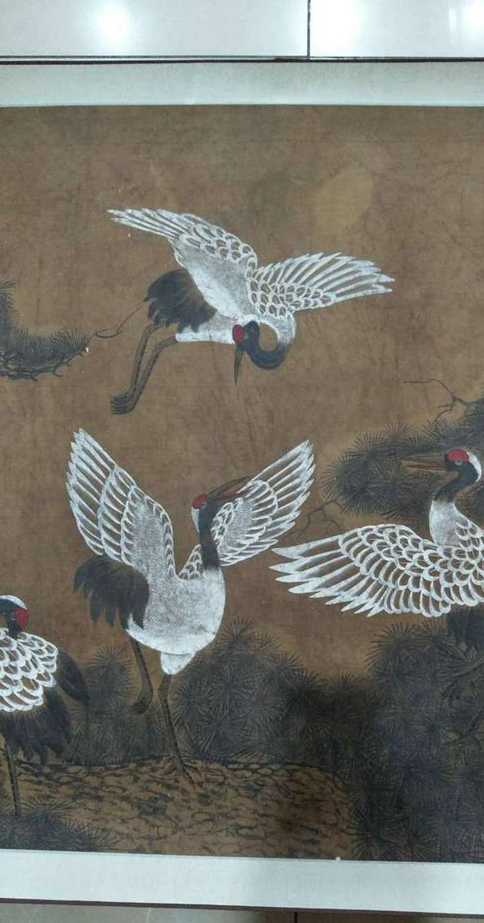 沈铨 百鹤图