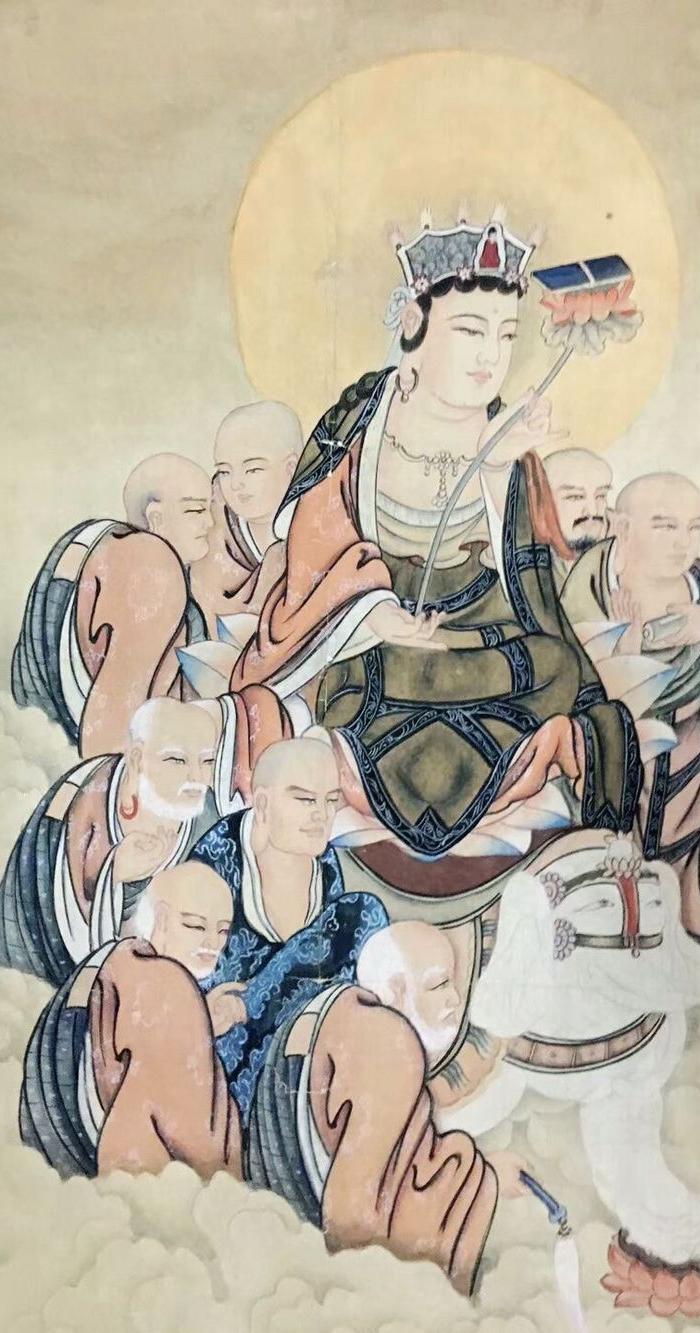 黄山寿.西方三圣 镜心