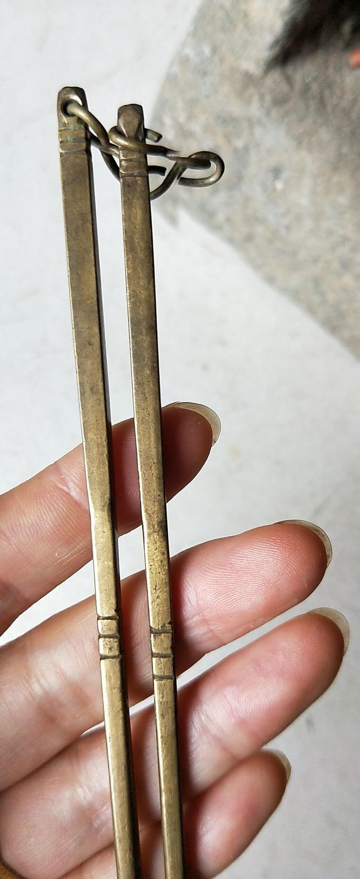 清代铜筷子一双