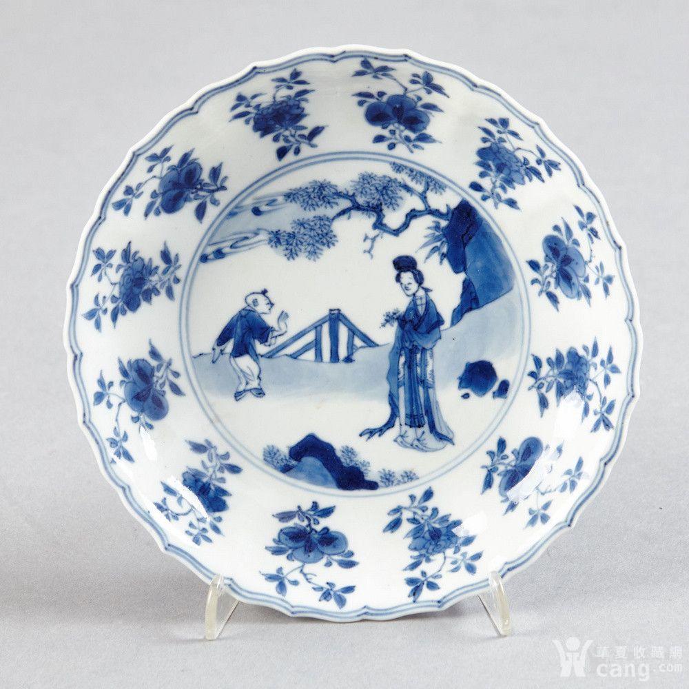 清康熙仿明成化三娘教子青花盘