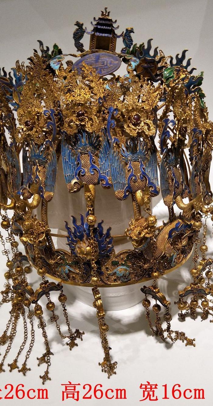 金器清代银鎏金凤冠奉天诰命