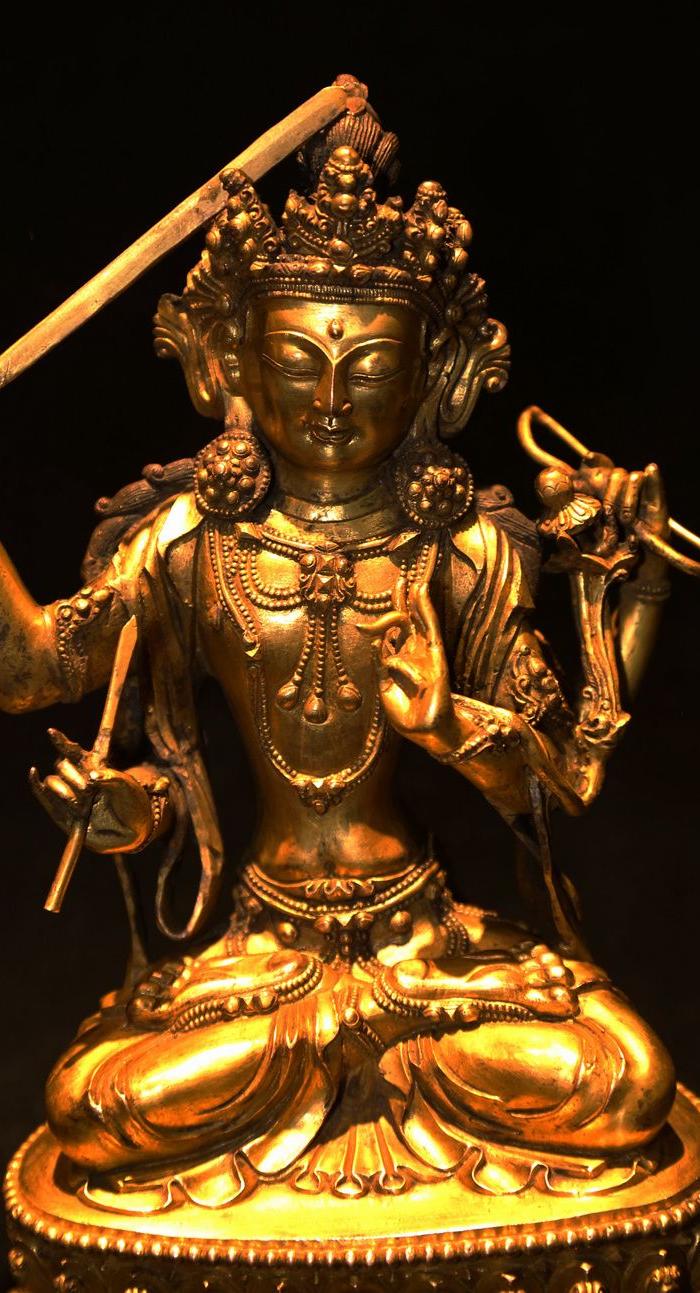 清代*鎏金四臂文殊菩萨