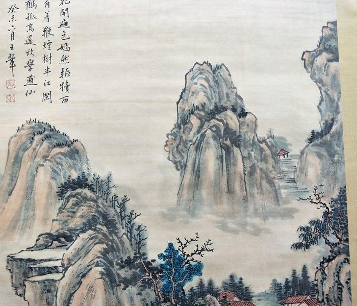 清代传世名人王翠山水画