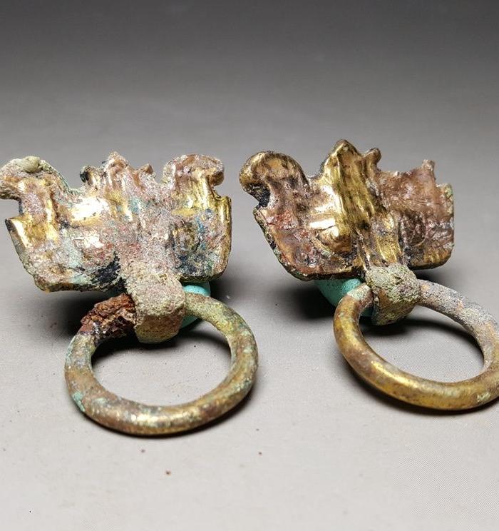 汗鎏金铺手一对