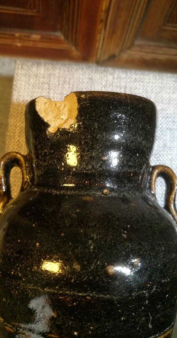 密县窑沟窑黑釉双系罐