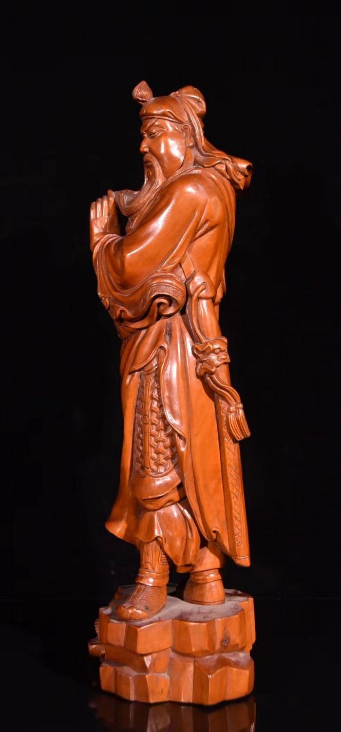 黄杨木关公雕像