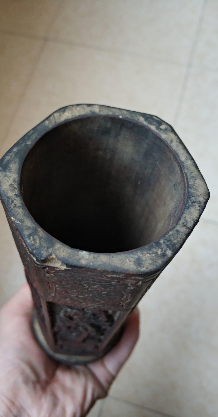 民国漂亮刻工竹香筒