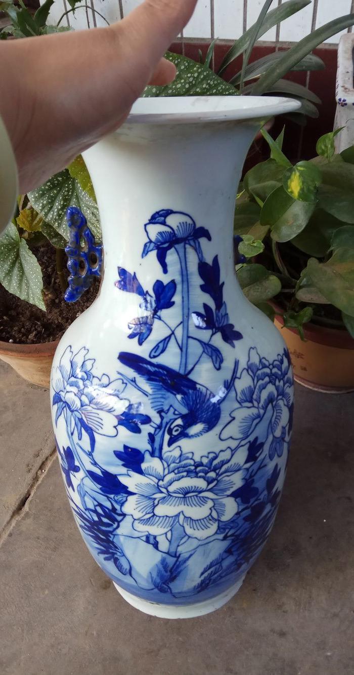 民国洋兰花鸟胆瓶