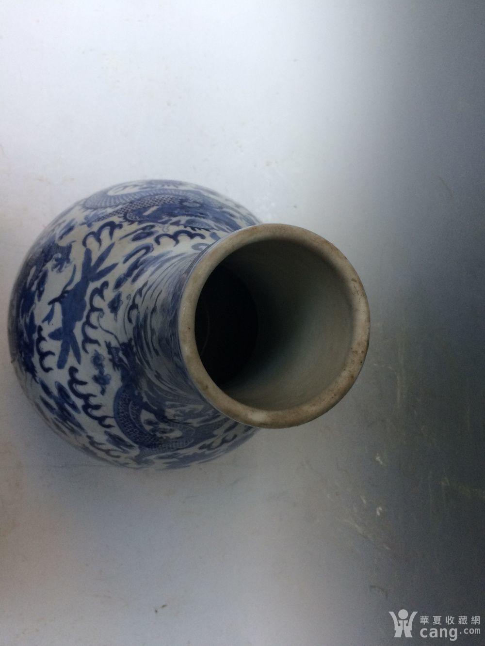 瓷器 民国 40年代青花九龙胆瓶