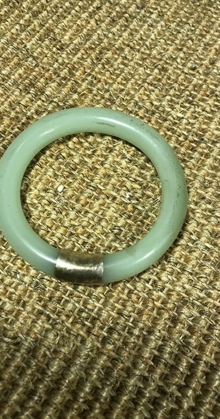 料器包银手镯_地摊交易_华夏收藏网