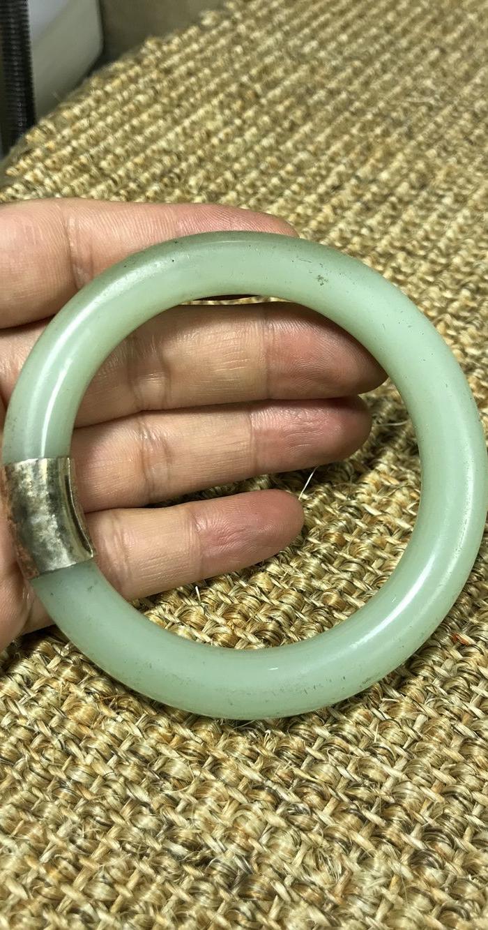料器包银手镯_地摊交易_华夏收藏网