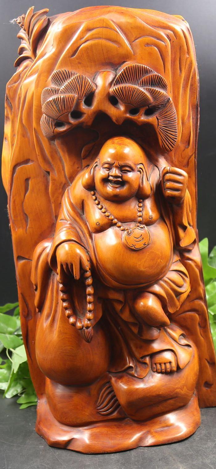 精品木艺 小叶黄杨木弥勒佛摆件 特价包邮