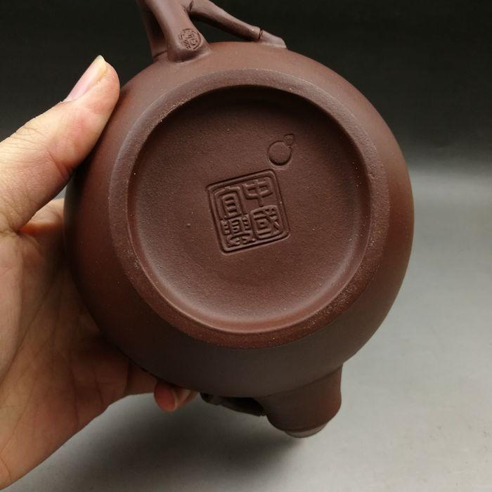 早期一厂方圆牌竹节紫砂壶