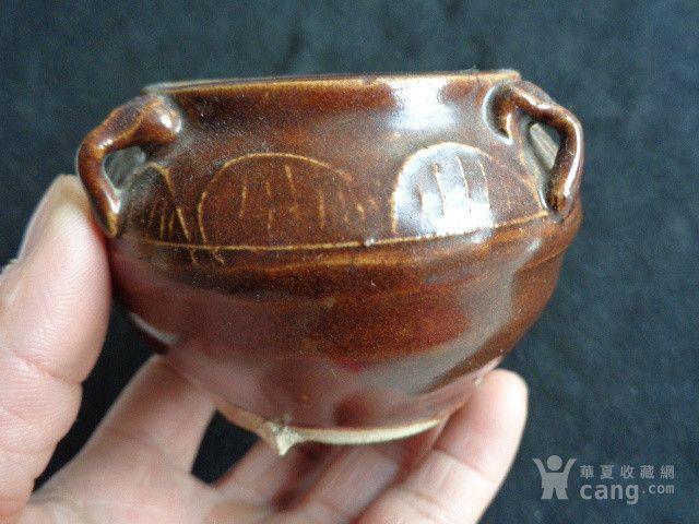 明代酱釉四系小罐子