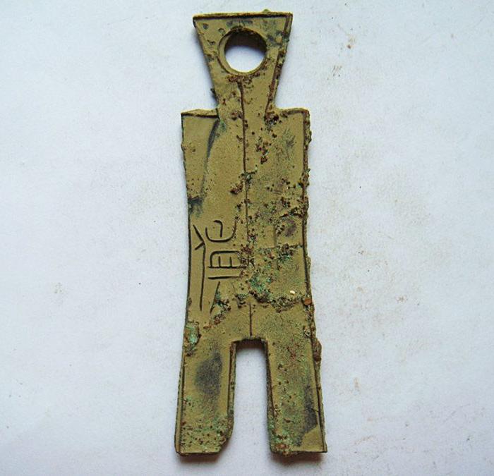 铜铭文单孔布币599