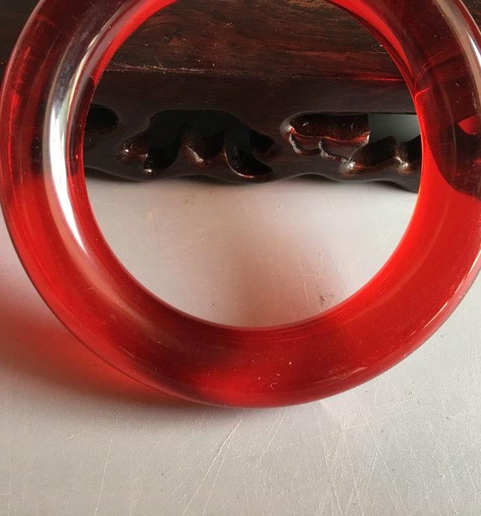 清代冰种红翡手镯