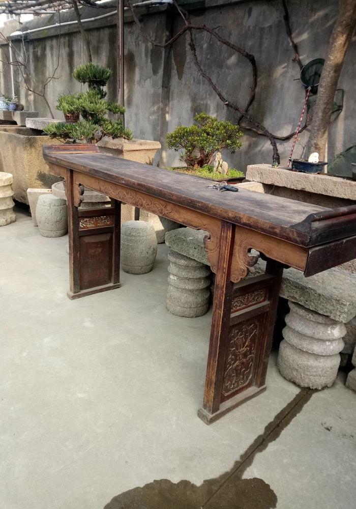 江啸堂 藏品 古玩 清代楠木翘头案几1张老条案条几贡桌