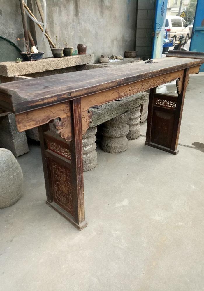 江啸堂 藏品 古玩 清代楠木翘头案几1张老条案条几贡桌