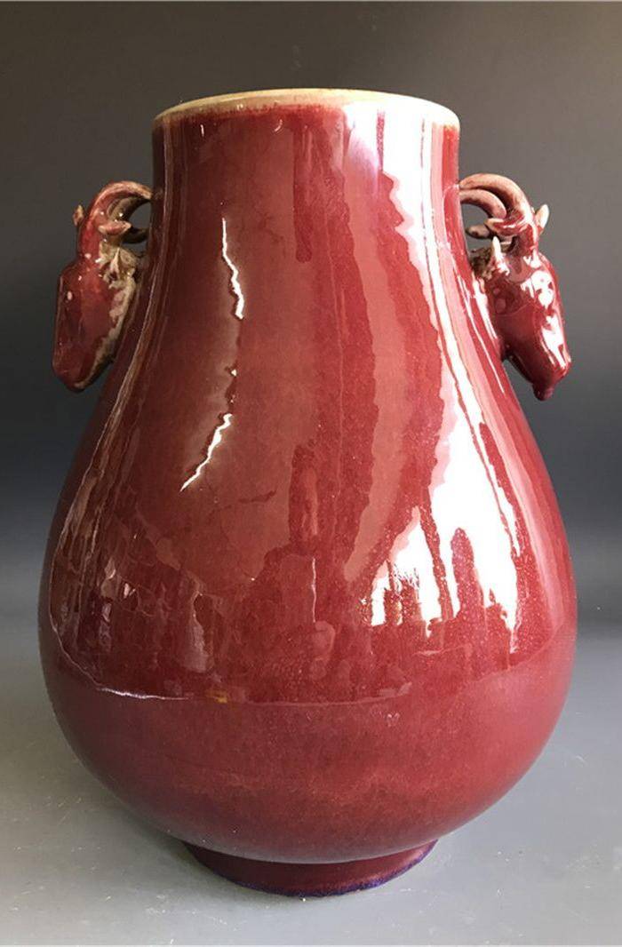 清中期郎窑红开片尊