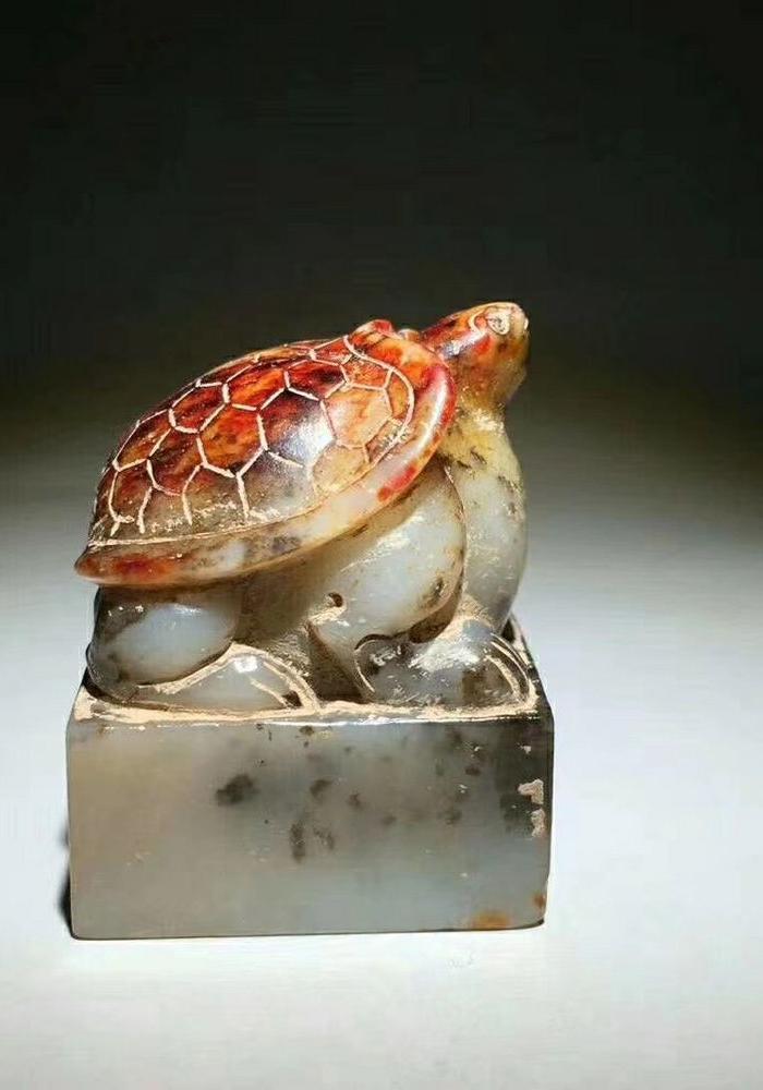 和田玉长寿龟印章