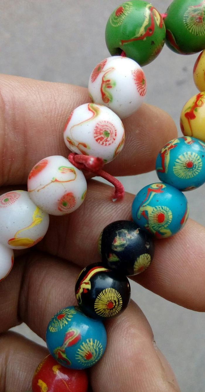 20颗清代凤眼琉璃珠子