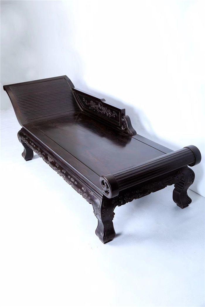 清代紫檀木贵妃床