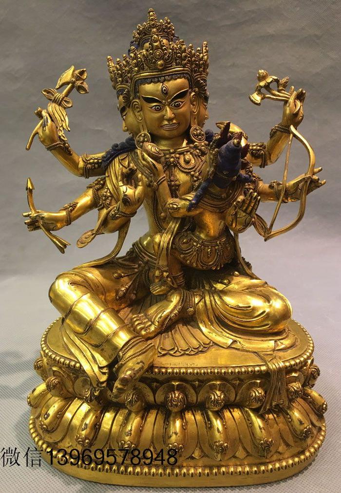 鎏金藏传佛像一尊包真