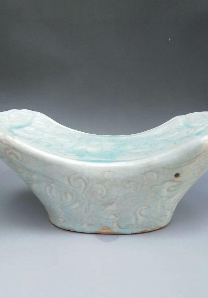 湖田窑 影青枕