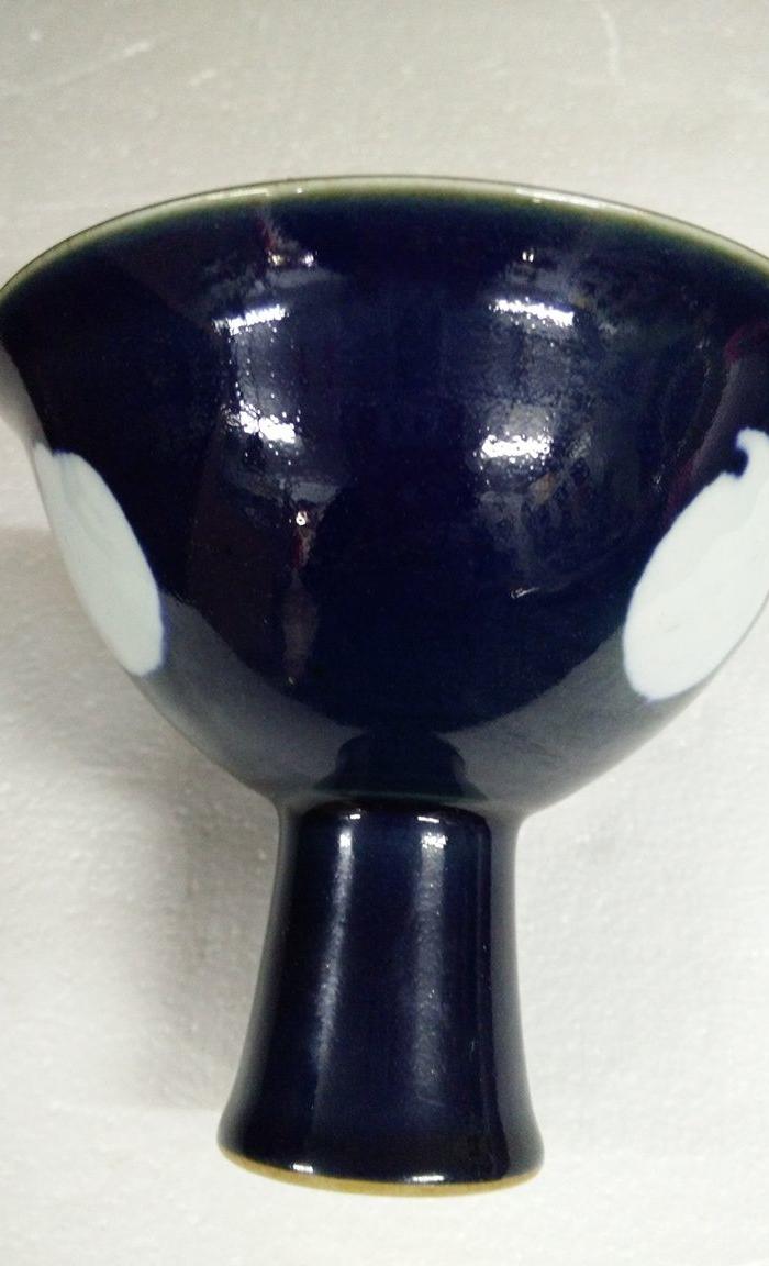 霁蓝釉高足杯