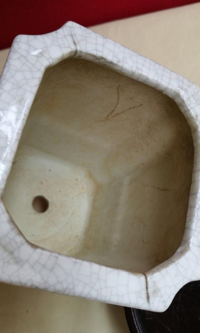 五六十年代石湾窑哥釉四方倭*小花盆