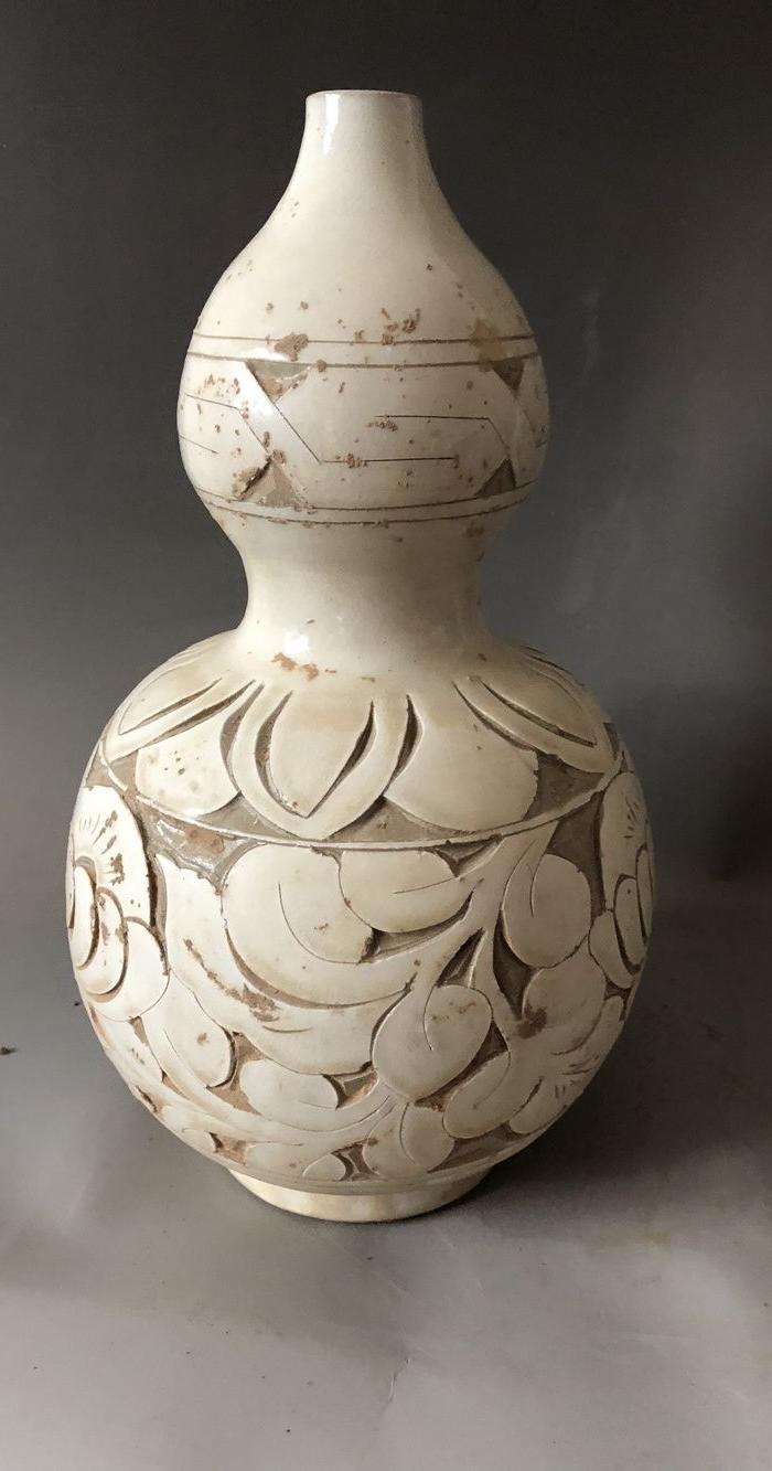 磁州窑深提花葫芦瓶