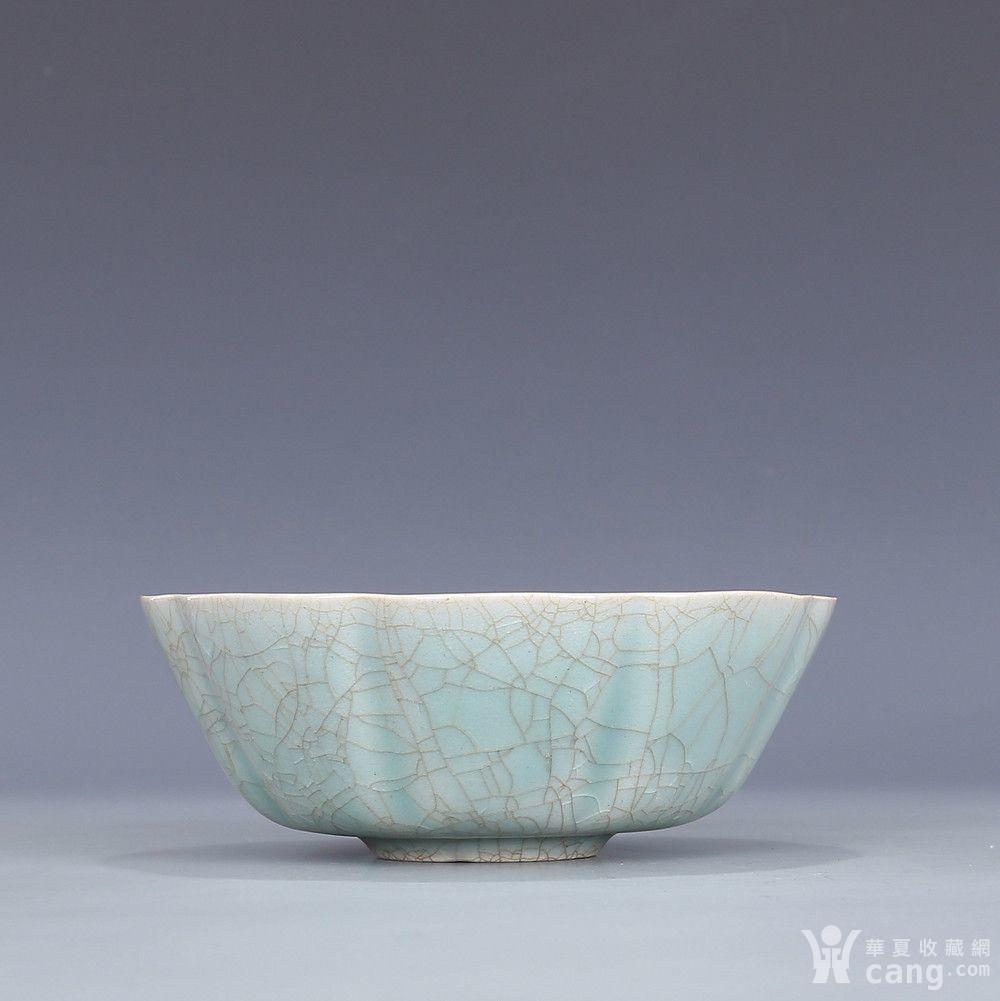 汝窑 蝉翼纹 瓜棱 棱口茶碗