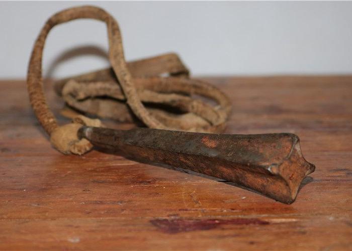 d1 藏传铁制牧民打狗打狼棒流星锤