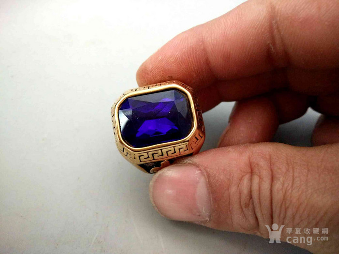 清代天然蓝宝石老凤祥18k戒指