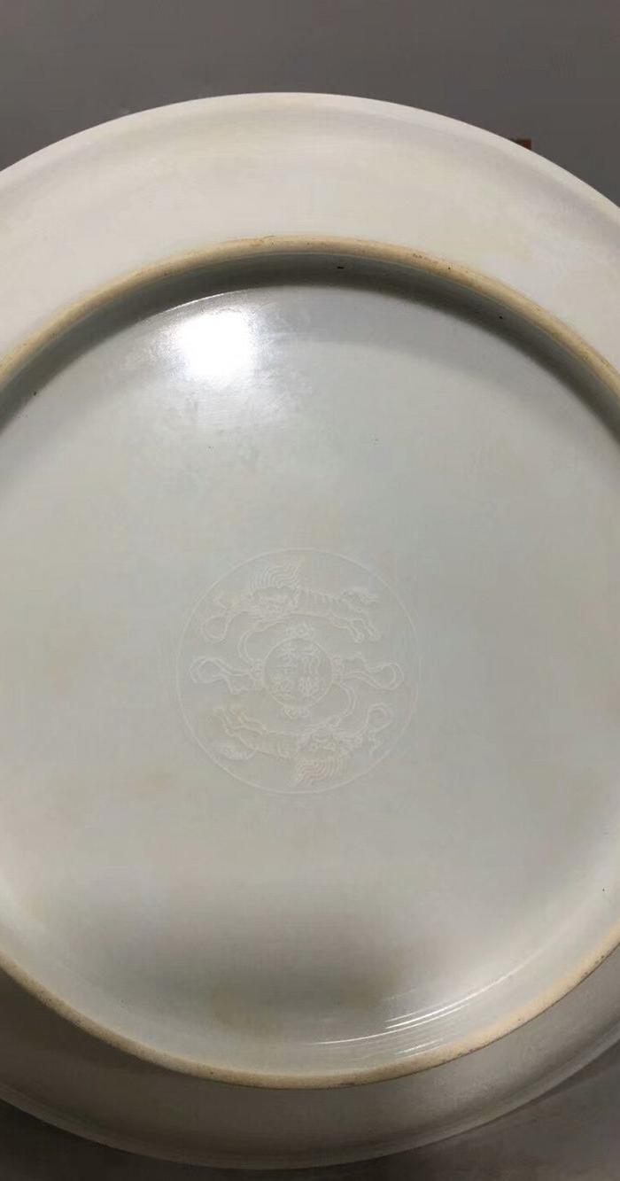 永乐 甜白釉龙纹盘