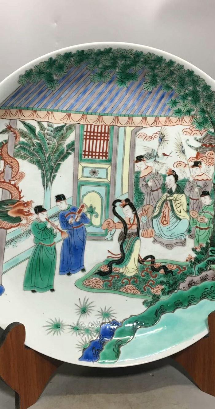 康熙五彩人物盘
