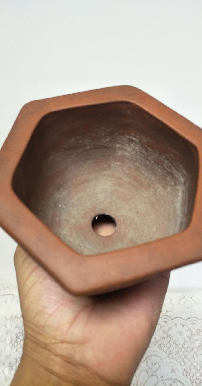 70 80年代六方小紫砂花盆_地摊交易_华夏收藏网