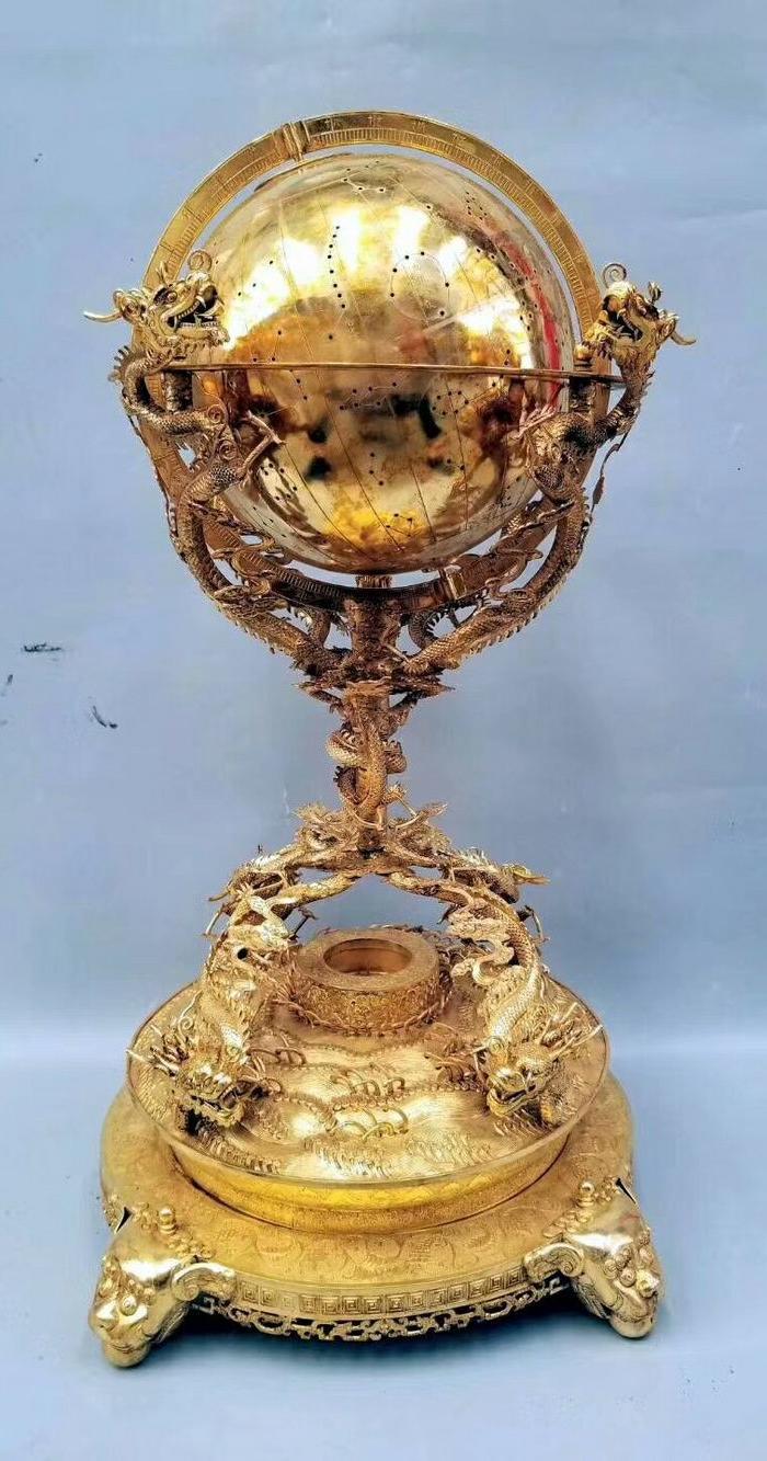 鎏金.天球仪 高85公分