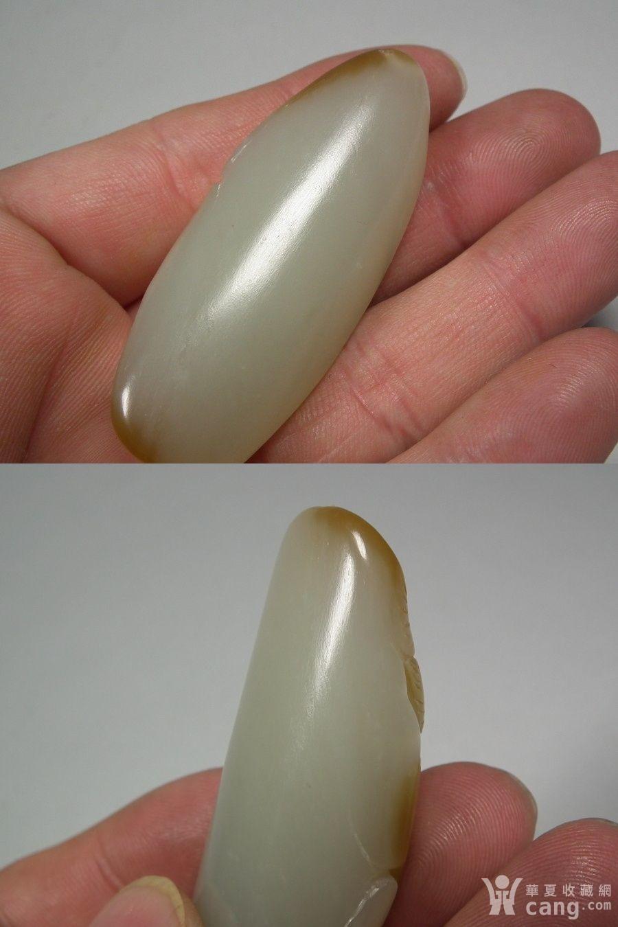 和田青白玉籽料带糖金玉满堂牛鼻孔大挂坠