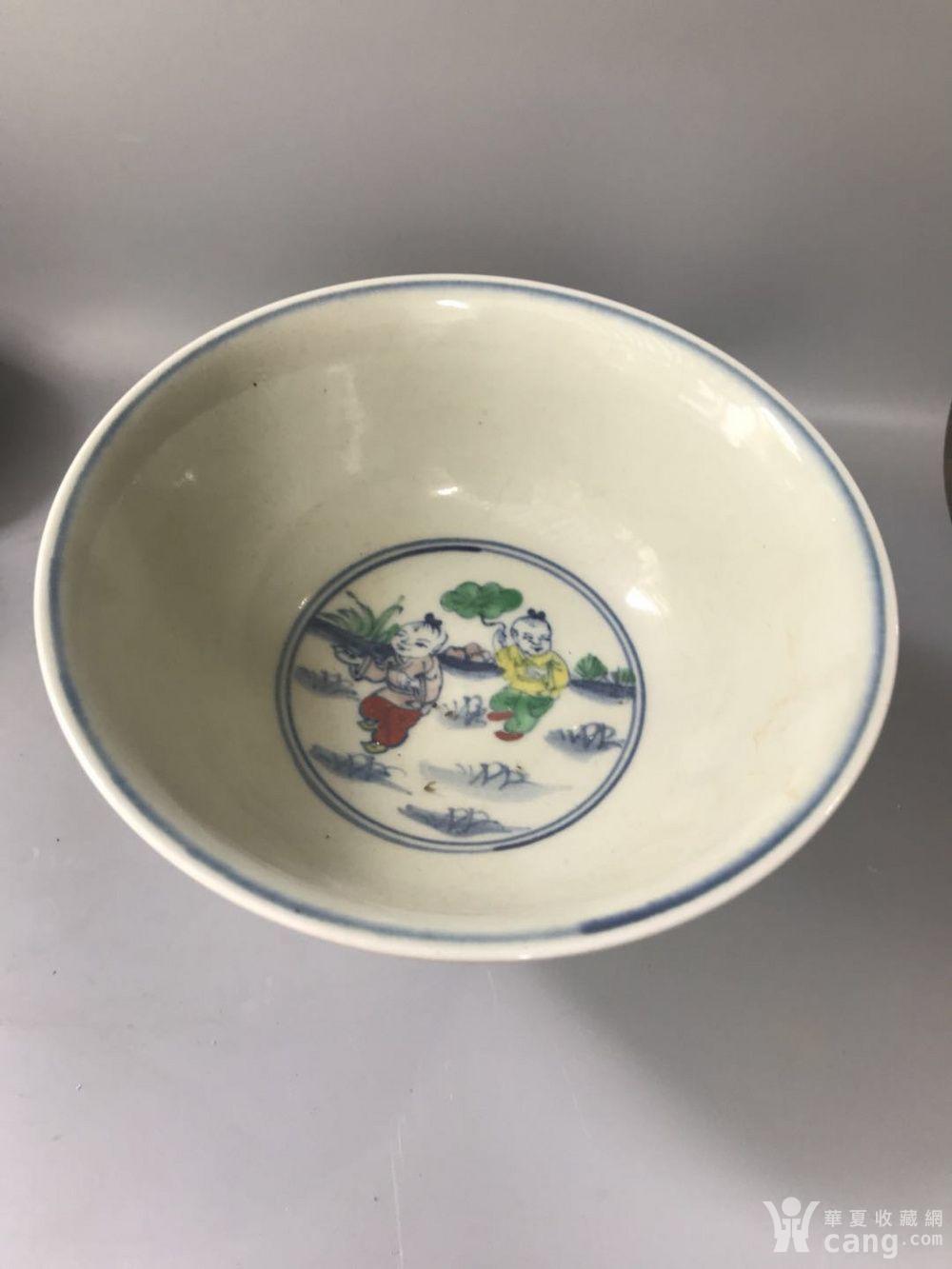 大明成化斗彩婴戏纹高足碗