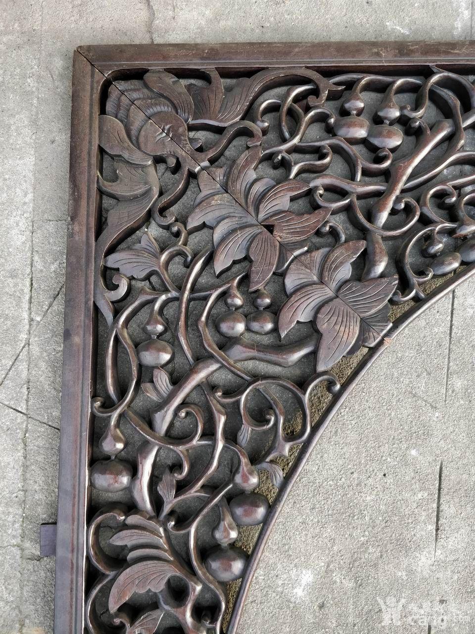 老花梨月洞门花板