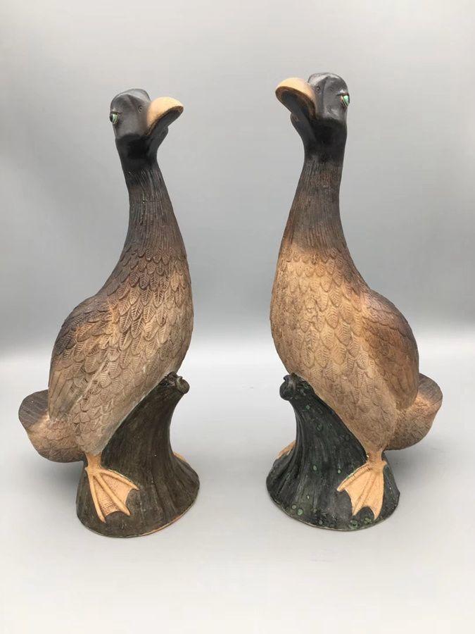 大雁摆件一对