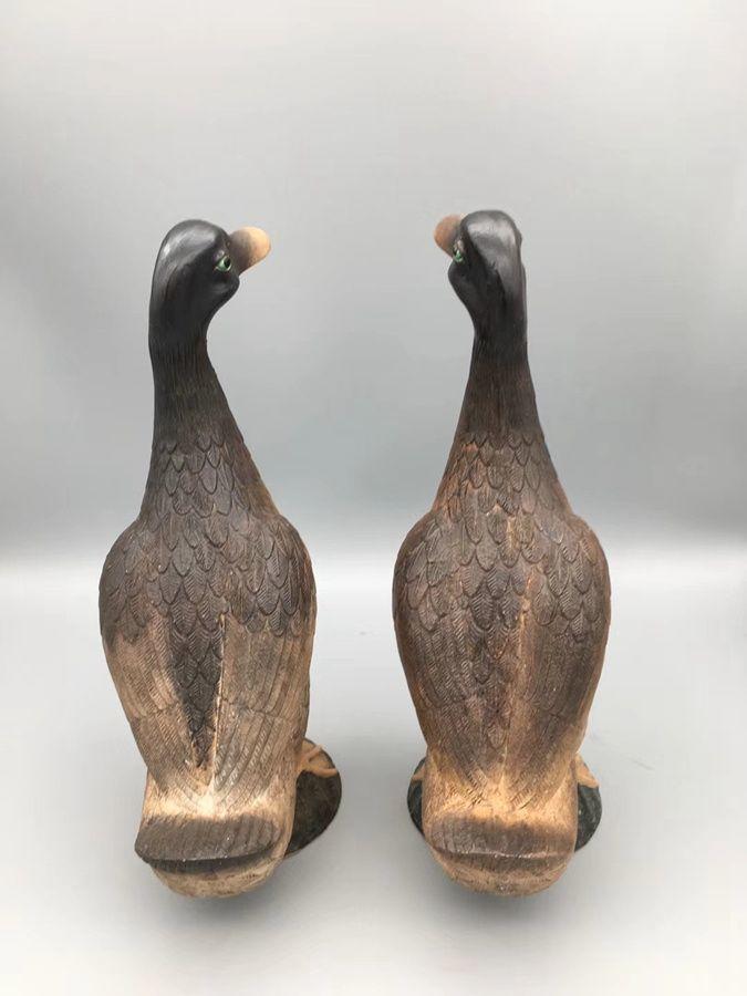 大雁摆件一对